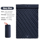 Inflatable  Sleeping Pad Air Mattress with Built-in Pillow Pump Navy Blue