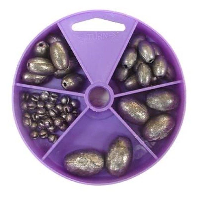 55 Gillies Egg Sinkers in Convenient Dial Pack - Assorted Sizes And Weights