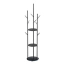 Levede Coat Rack Hat Clothes Stand Hanger Garment Hook Tree Rail Organizer Black