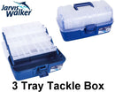 Jarvis Walker 3 Tray Clear Top Fishing Tackle Box - Tackle Storage Box -Tool Box