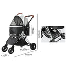 Pawz Pet Stroller Dog Cat Pram Carrier Travel Foldable Aluminium 50kg 4 Wheels