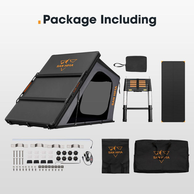 San Hima Kalbarri Gen 2 Roof Top Tent Hard Shell With Ladder + 120W Solar Panel