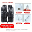 Winter Warm USB Heated Gloves - Touch Screen, Waterproof, Black