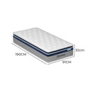 DreamZ Spring Mattress Pillow Top 7 Zone Pocket Spring Memory Foam 32cm Single