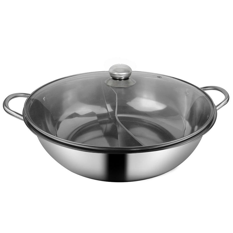 Toque Stainless-Steel 36cm Twin Mandarin Duck Hot Pot Induction Cookware W/Lid