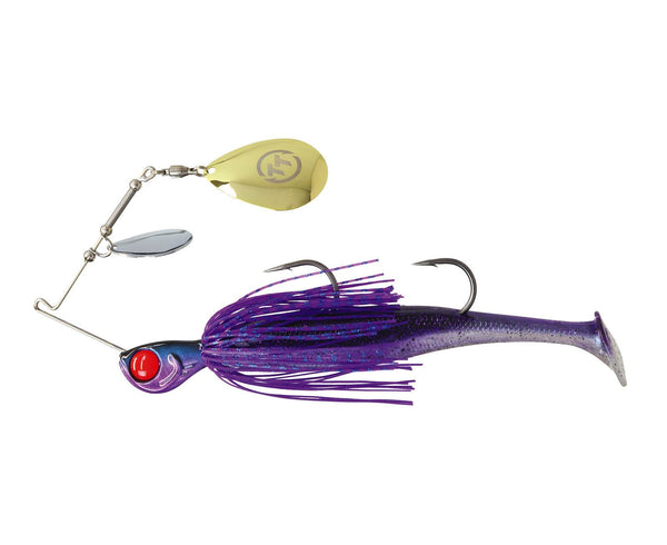 TT Lures 1oz Tornado+ Double Colorado Rigged Spinnerbait Lure - PURPLE DEMON
