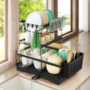 Toque Dish Drying Rack 3 Tier Plate Cup Drainer Cutlery Holder Kitchen Organizer