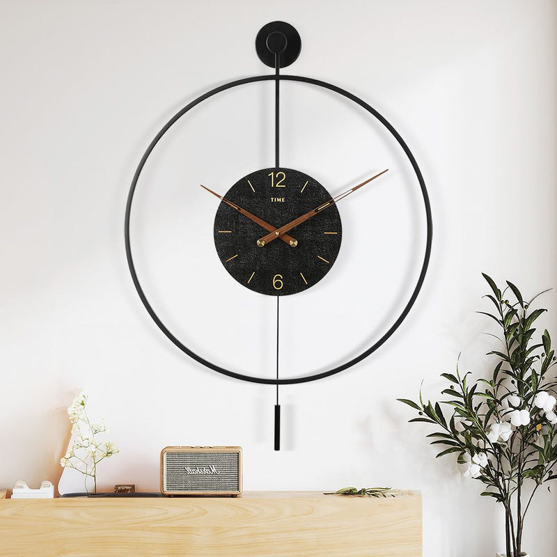Yezi 50cm Large Wall Clock Modern Big Numeral Metal Round Face In/Outdoor Decor