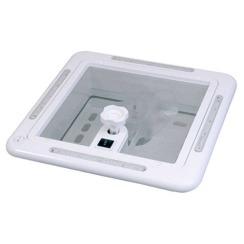 OZVENT 12V Shower Hatch with Fan LED Light 280 x 280mm