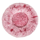 Pawz Pet Bed Cat Dog Donut Nest Calming Mat Soft Plush Kennel Pink M