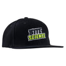 Bite Science Flat Peak Black Fishing Cap with Adjustable Snap Closure