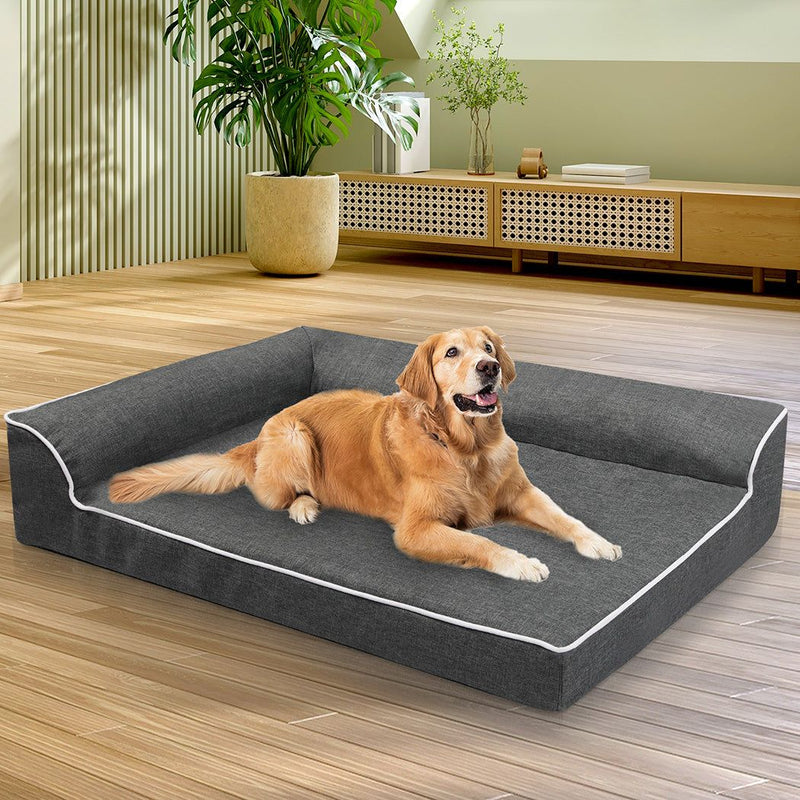 Pawz Orthopedic Dog Bed Memory Foam Cushion Cat Calming Mat Washable XXL Grey