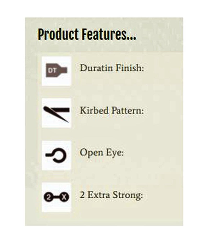 1 Box of Mustad 4202D 2x Strong Kirby Open Eye Fishing Hooks