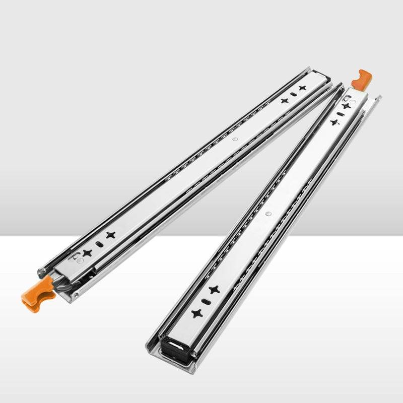 125KG Pair Locking Drawer Slides 500mm Runners Trailer Draw Full Extension 4WD