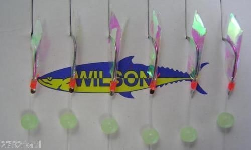 Wilson Bait Jigs Fishing Rig -Hook Size 8 & 10 Bulk 6pc