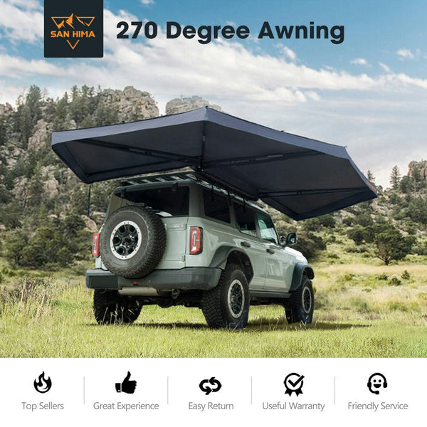 San Hima 270 Degree Free-Standing Awning-Driver Side 600D Oxford UPF50+ 4WD