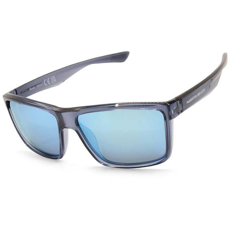 North Beach Moroko Crystal Blue/Blue Mirror Polarised Unisex Sunglasses 70632