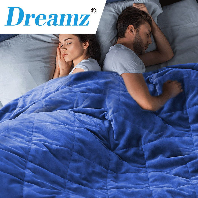 Dreamz 9kg Adults Size Anti Anxiety Weighted Blanket Gravity Blankets Royal Blue