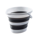 10L Foldable Collapsible Bucket - Silicone Storage Bin - Dark Grey/White