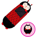 Kids Cartoon Plush Sleeping Bag Pillow Set (Black)