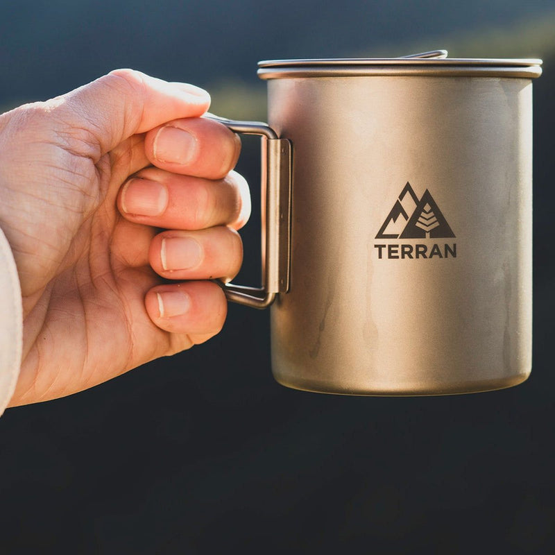 TERRAN Titanium Mug with Lid - Ultralight