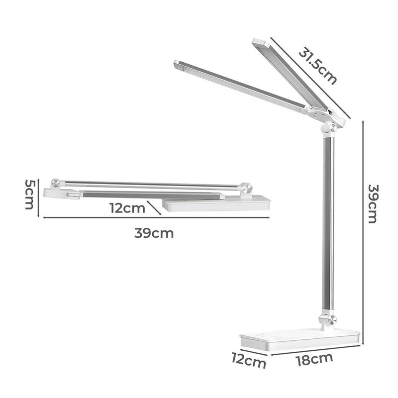 Emitto Desk Study Lamp LED Bedside Table Reading Light Foldable Dimmable USB