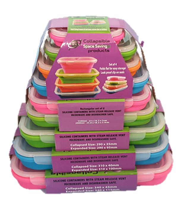 Collapsible Space Saving Rectangular Container Set - 9 Pack