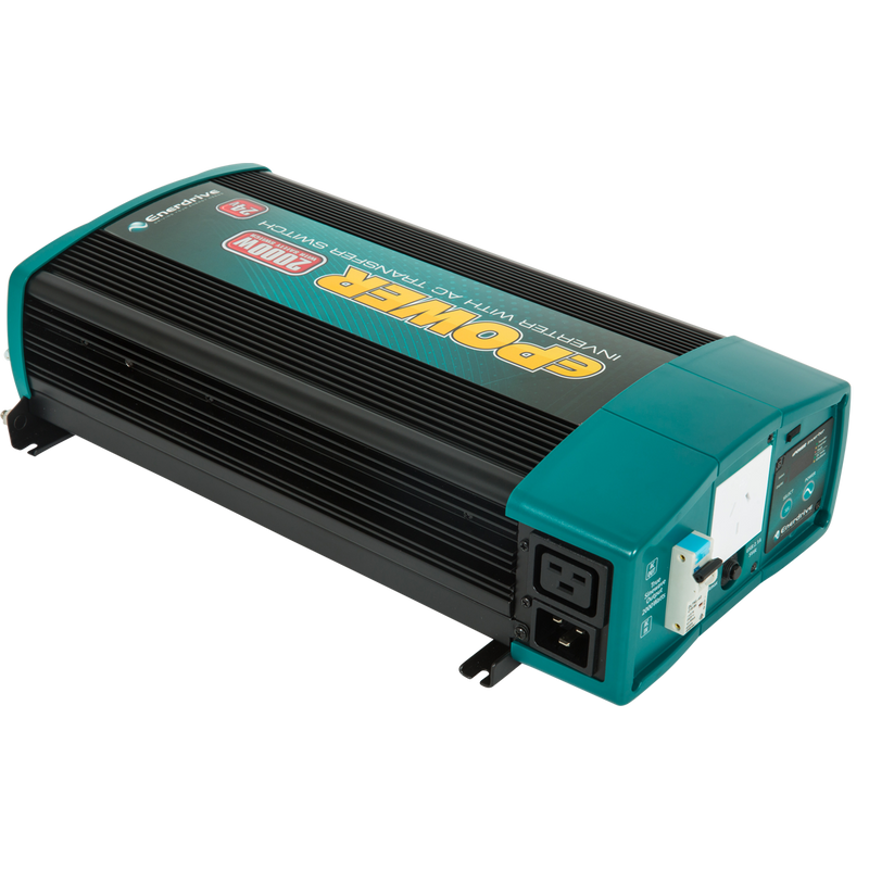 Enerdrive ePOWER 2000W 12V True Sine Wave Inverter with AC Transfer & Safety Switch