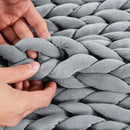 Dreamz Knitted Weighted Blanket Chunky Bulky Knit Throw Blanket 3kg Grey