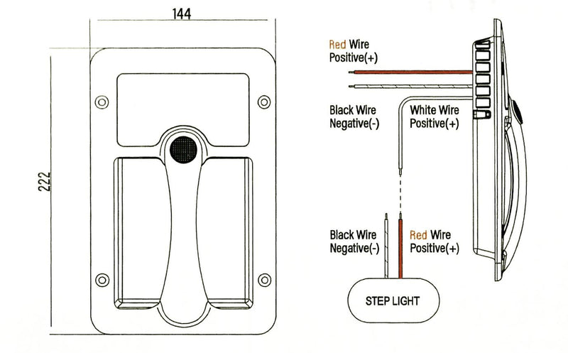 COAST RV - Replacement CAMEC Style 12V Grab Handle Entry Light | Amber & White - Chrome