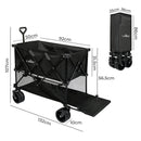 Lambu Folding Wagon Cart 400L Double Decker Camping Shopping Trolley Wheels