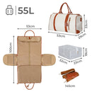 Slimbridge Garment Bags 2 in 1 Hanging Suit Convertible Travel Duffle Beige