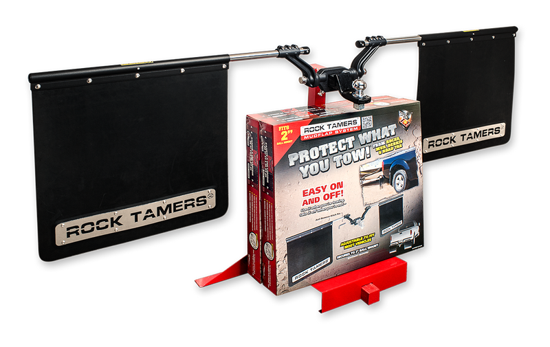 Rock Tamers 2” Hub Mudflap System Matte Black/Stainless Steel Trim Plates