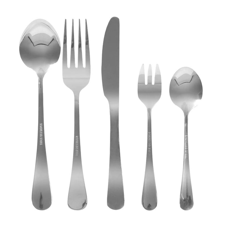 Traderight Group  Cutlery Set Stainless-Steel Knife Fork Spoon Kitchen Tableware Set Silver 120Pcs