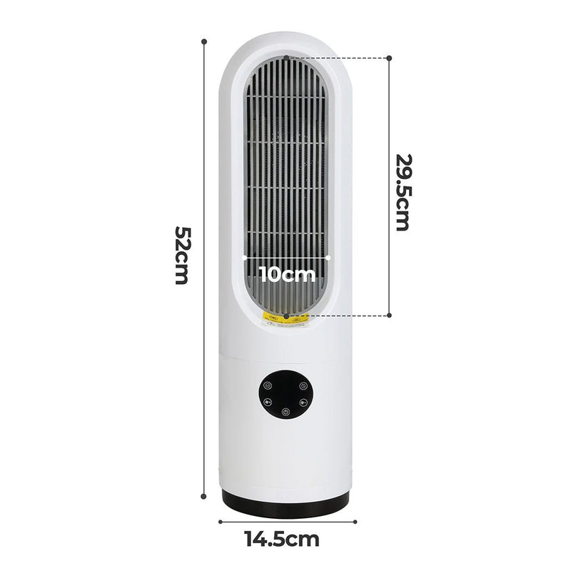 Spector Portable Electric Heater Tower Fan 1200W Quiet Touch Remote Auto Off