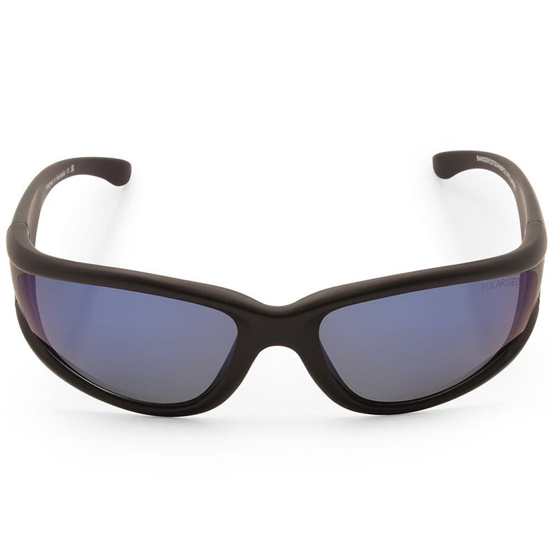 Dirty Dog Banger Satin Black/Grey-Blue Mirror Polarised Men's Sport Sunglasses