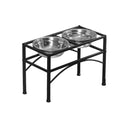 Pawz Dual Elevated Raised Pet Dog Feeder Bowl Stainless-Steel Food Water Stand