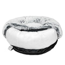 Pawz Pet Bed Cat Dog Donut Nest Calming Mat Soft Plush Kennel Charcoal