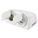Narva 81168W Heavy-Duty Surface Mount Accessory/Dual USB Sockets