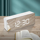 Traderight Group  Alarm Clock Digital Led Mirror Desk Table Temperature Time Snooze USB Battery