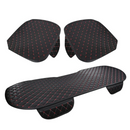 3-Piece Universal Car Seat Covers Breathable Cotton Linen Cushion Set Black