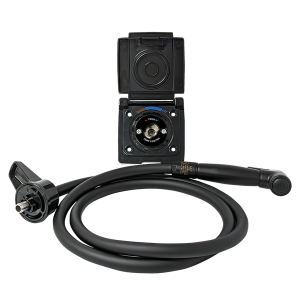 COAST RV External Camper Shower Point | Black with 1.5Mtr Hose