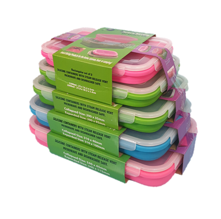 Collapsible Space Saving Rectangular Container Set - 5 Pack
