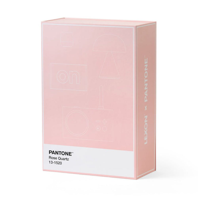 Lexon GIFT Set PANTONE - Includes Mino+ Mini Speaker, Flip Classic Clock, Mina M Lamp, Thykho 3  Speaker - Rose Pink