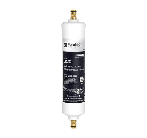 Puretec Caravan Inline Filter with Brass Hose Connectors, Capacity 7500 litres