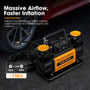 San Hima 12V Dual Cylinders Air Compressor 350L/min 150PSI Portable Digital
