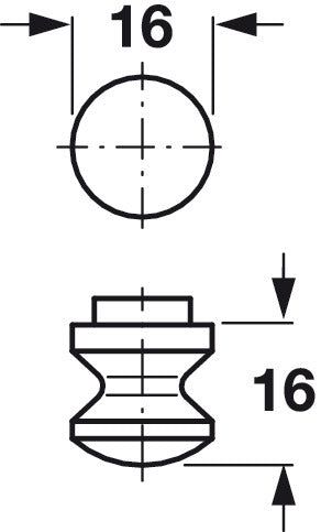 Mini Push button Knob - Matte Nickel
