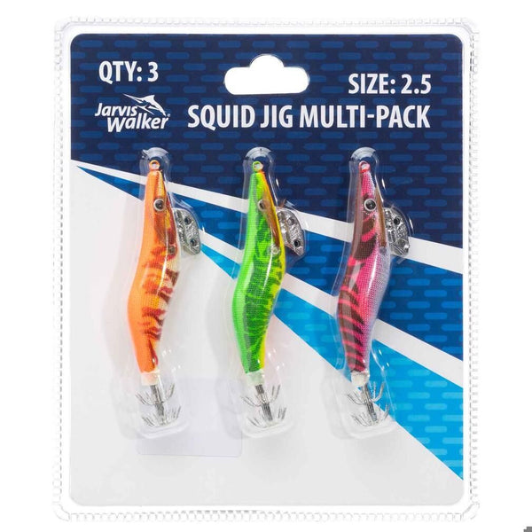 3 Pack of Assorted Size 2.5 Jarvis Walker Squid Jig Lures