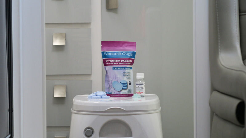 Odour B Gone 25x8g RV Toilet Tablets With 10x2g Mini Oxygen Tablets