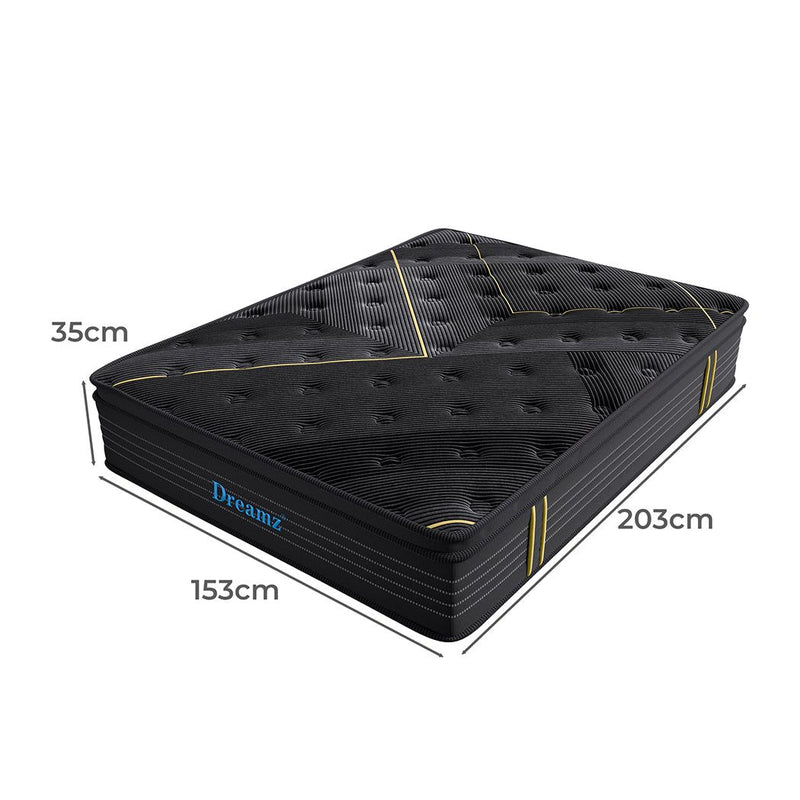 Dreamz Spring Mattress Queen Double King Single Bed Bamboo Pocket Firm Foam 35cm